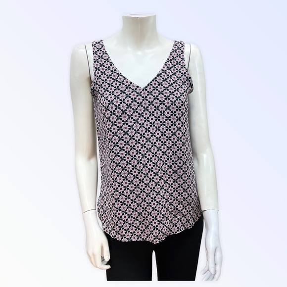 Rw&co. Silky Printed V-Neck‎ Tank - Picture 1 of 5